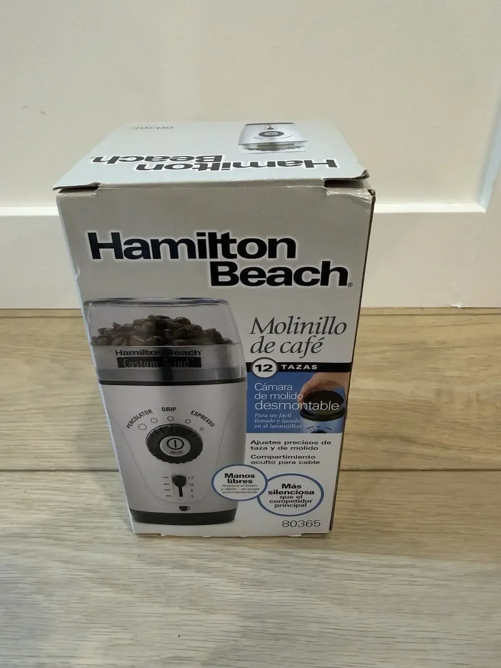 Hamilton Beach 10oz Electric Custom Grind Coffee Grinder 80365 Silver. Brand New